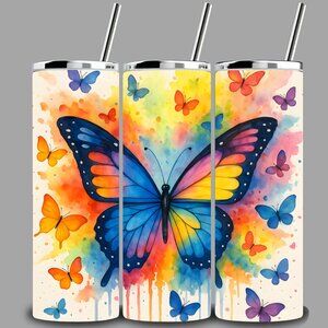 Rainbow Butterflies 20 oz Tumbler